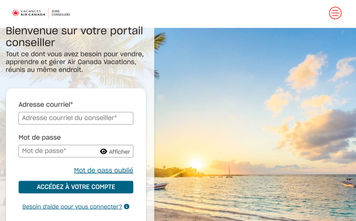 Air Canada Vacations agent portal (french)