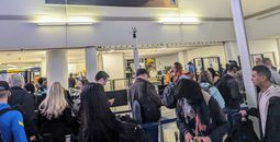 TSA line at Newark International Airport