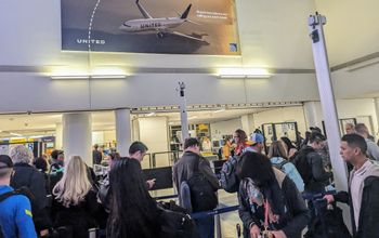 TSA line at Newark International Airport
