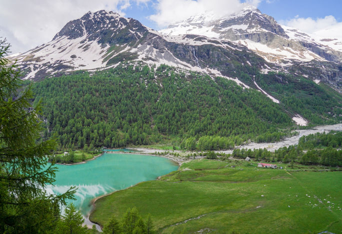 Palü See in Alp Grüm, lake, Switzerland, train ride, trip