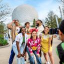 A group of friends at Walt Disney World Resort's EPCOT in Orlando, Florida.