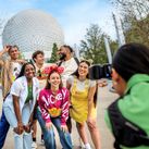 A group of friends at Walt Disney World Resort's EPCOT in Orlando, Florida.