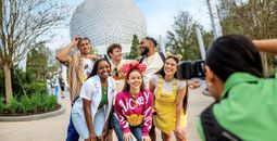 A group of friends at Walt Disney World Resort's EPCOT in Orlando, Florida.