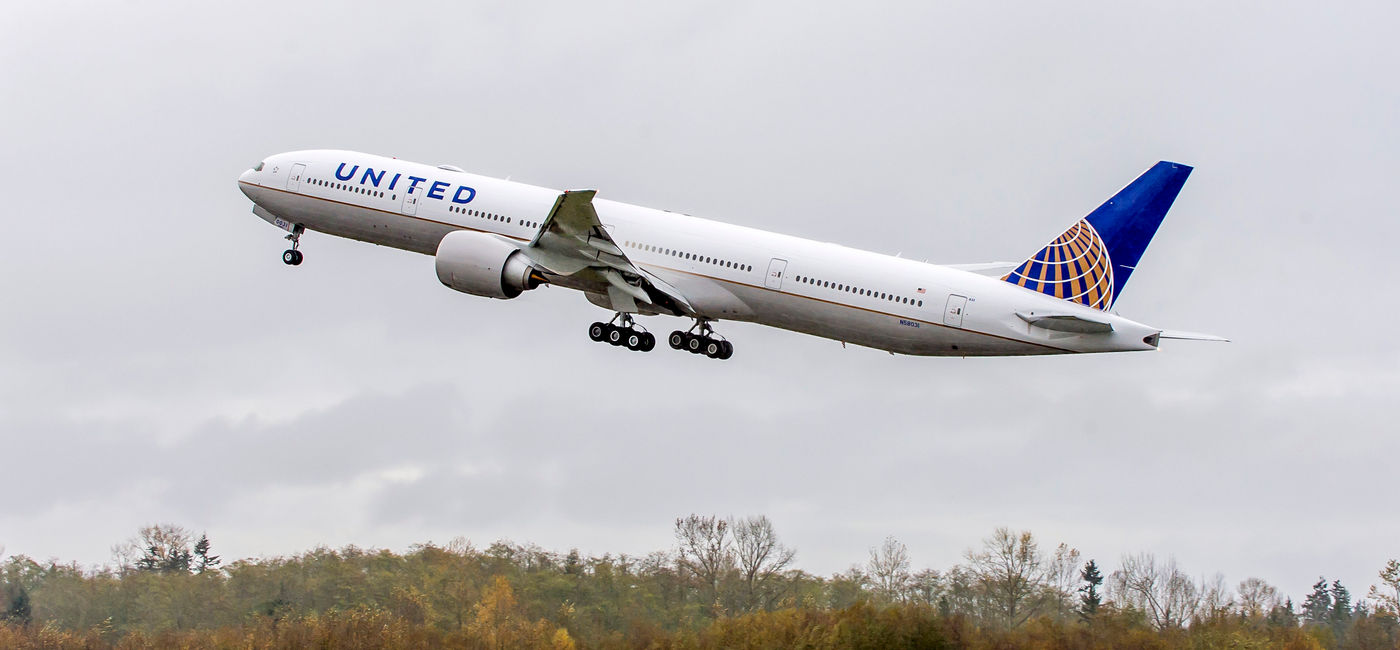 Image: United Boeing 777-300ER taking off. (Photo Credit: United Airlines)