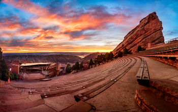 Red Rocks at sunrise, near Denver, Colorado.