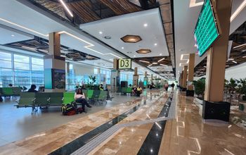 Terminal inside Tulum's new Felipe Carrillo Puerto International Airport.
