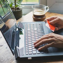 Woman Black Friday shopping online