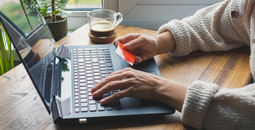 Woman Black Friday shopping online