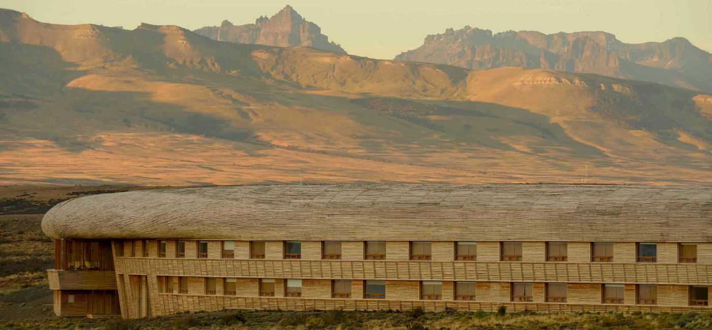 Image: Exterior of Tierra Patagonia, located within Torres del Paine National Park. (Photo Credit: Tierra Patagonia)