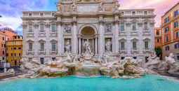 The Trevi Fountain in Rome, Italy.