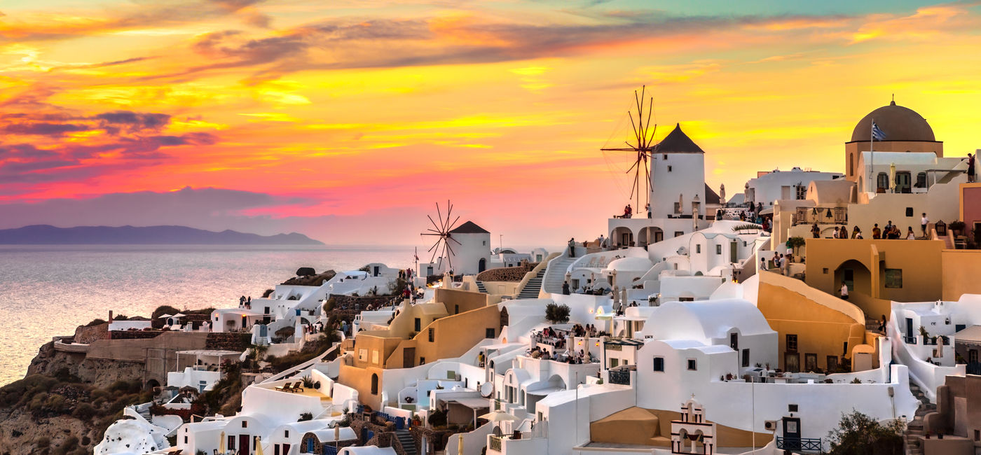 Image: Sunset in Santorini (Photo Credit: Celestyal Cruises)