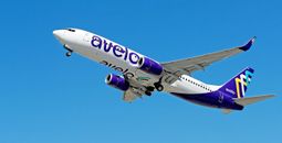 Avelo Airlines plane taking off from Hollywood Burbank Airport in Los Angeles, California.