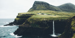 Mulafossur waterfall is located on the remote Faroese island of Vagar.