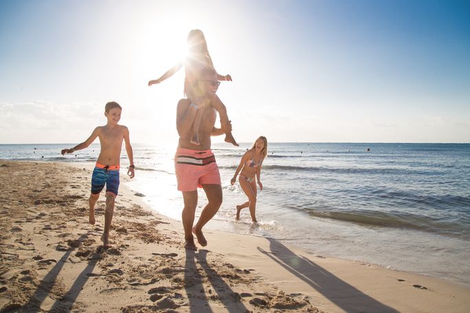 Family fun on the beach at Sandos Caracol Family fun on the beach at Sandos Caracol
