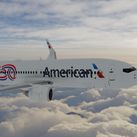 American Airlines plane shown with the special America250 livery.