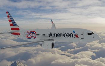 American Airlines plane shown with the special America250 livery.