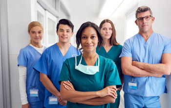 Healthcare workers in hospital
