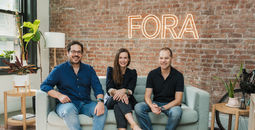 The Fora team of Jake Peters (left), Henley Vazquez (center) and Evan Frank (right)