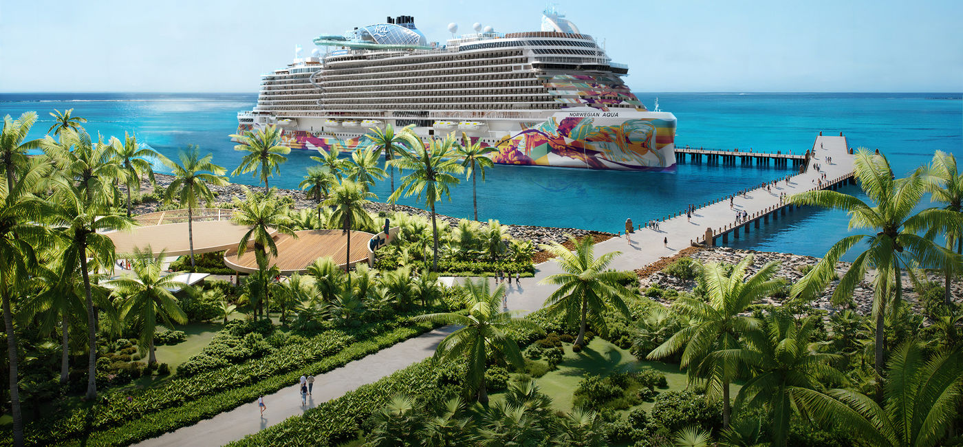 Image: Rendering of the new multi-ship pier at Norwegian Cruise Line's Great Stirrup Cay, Bahamas. (Photo Credit: Norwegian Cruise Line)