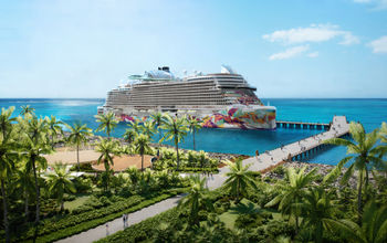 Rendering of the new multi-ship pier at Norwegian Cruise Line's Great Stirrup Cay, Bahamas.