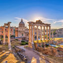 Ruins of the Roman Forum in Rome, Italy.