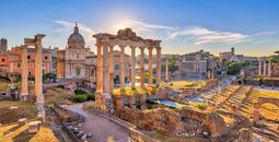 Ruins of the Roman Forum in Rome, Italy.