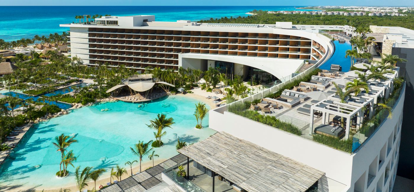 Image: An aerial view of Secrets Moxche Playa del Carmen. (Courtesy Hyatt)