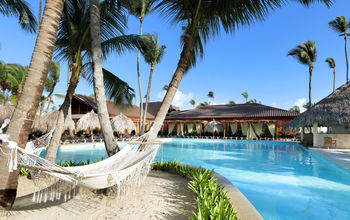 Poolside hammocks at Grand Palladium Hotels & Resorts in Punta Cana