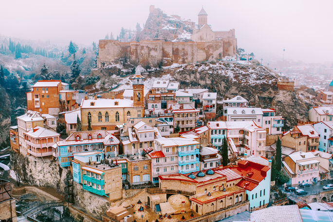 Tbilisi, the capital of Georgia, and its historic quarter. Tbilisi, the capital of Georgia, Europe, European city