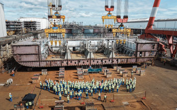 Keel-laying ceremony for Royal Caribbean's unnamed seventh Oasis-class ship, held on June 11, 2026.