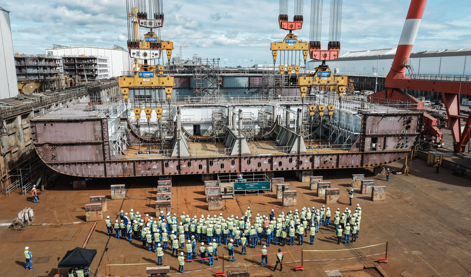 Keel-laying ceremony for Royal Caribbean's unnamed seventh Oasis-class ship, held on June 11, 2026.