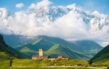 A view of Ushguli in Svaneti, Georgia, Europe, European views