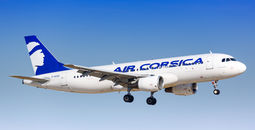 Air Corsica Airbus A320 aircraft in flight.