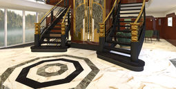 A rendering of the lobby aboard S.S. Marlene