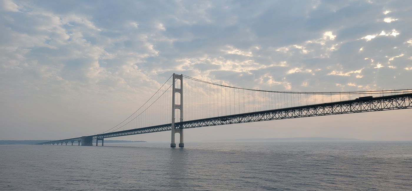 Image: The view of Mackinac Bridge from a cruise ship. (Photo Credit: Lacey Pfalz)