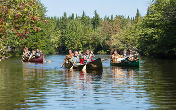 Traditional Huron canoeing Quebec