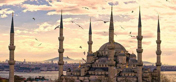 Sunset over The Blue Mosque in Sultanahmet district, Istanbul, Turkey. Istanbul, turkey, Blue mosque, Sultanahmet
