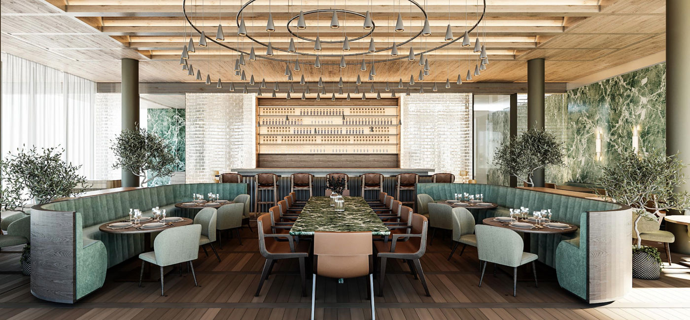 Image: Rendering of Quattro, the northern Italian-inspired restaurant at the Grand Hyatt Cancun Beach Resort. (Photo Credit: Hyatt Hotels Corporation)
