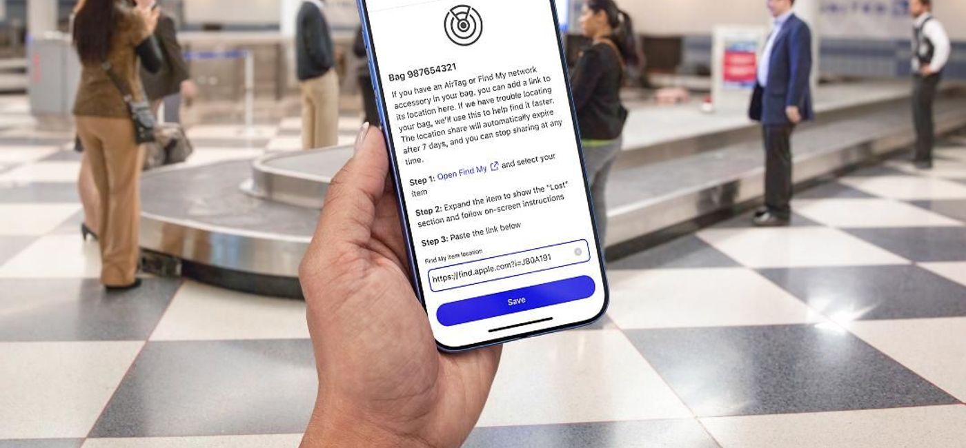 Image: United integrates Apple's New Share Item feature for AirTag