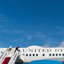 President Donald Trump boards Air Force One at Palm Beach International Airport