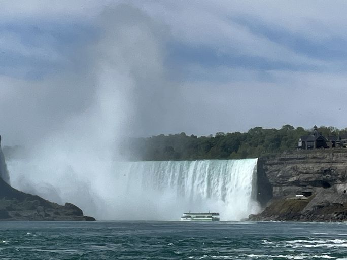 An included shore excursion was a boat ride into Niagara Falls from Ontario. An included shore excursion was a boat ride into Niagara Falls from Ontario.