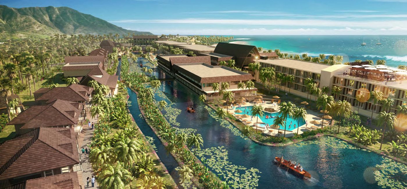 Image: Aerial rendering of the revitalized Coco Palms, A Kimpton Resort, opening in Kauai in 2026. (Photo Credit: IHG Hotels & Resorts)