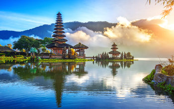 pura ulun danu bratan temple in Bali, indonesia.