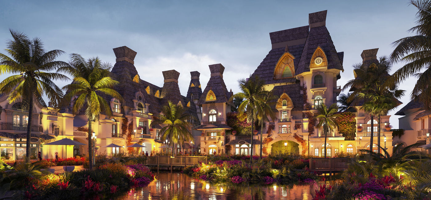 Image: Rendu artistique de la Plaza BON dans le parc thématique BON de VidantaWorld (Source: Grupo Vidanta Media)