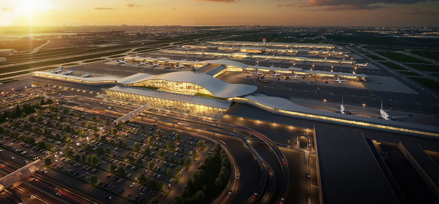 Image: Conceptual rendering of Washington Dulles transformation. (Photo Credit: United Airlines)