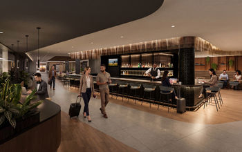 Dining area of new Admirals Club at CLT