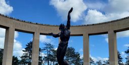 lacey pfalz, cemetery, memorial, statues, normandy, normandy american cemetery, D-Day, WWII