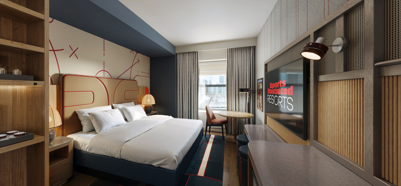 Image: Sports Illustrated Resorts Chicago guestroom. (Photo Credit: Travel + Leisure Co.)