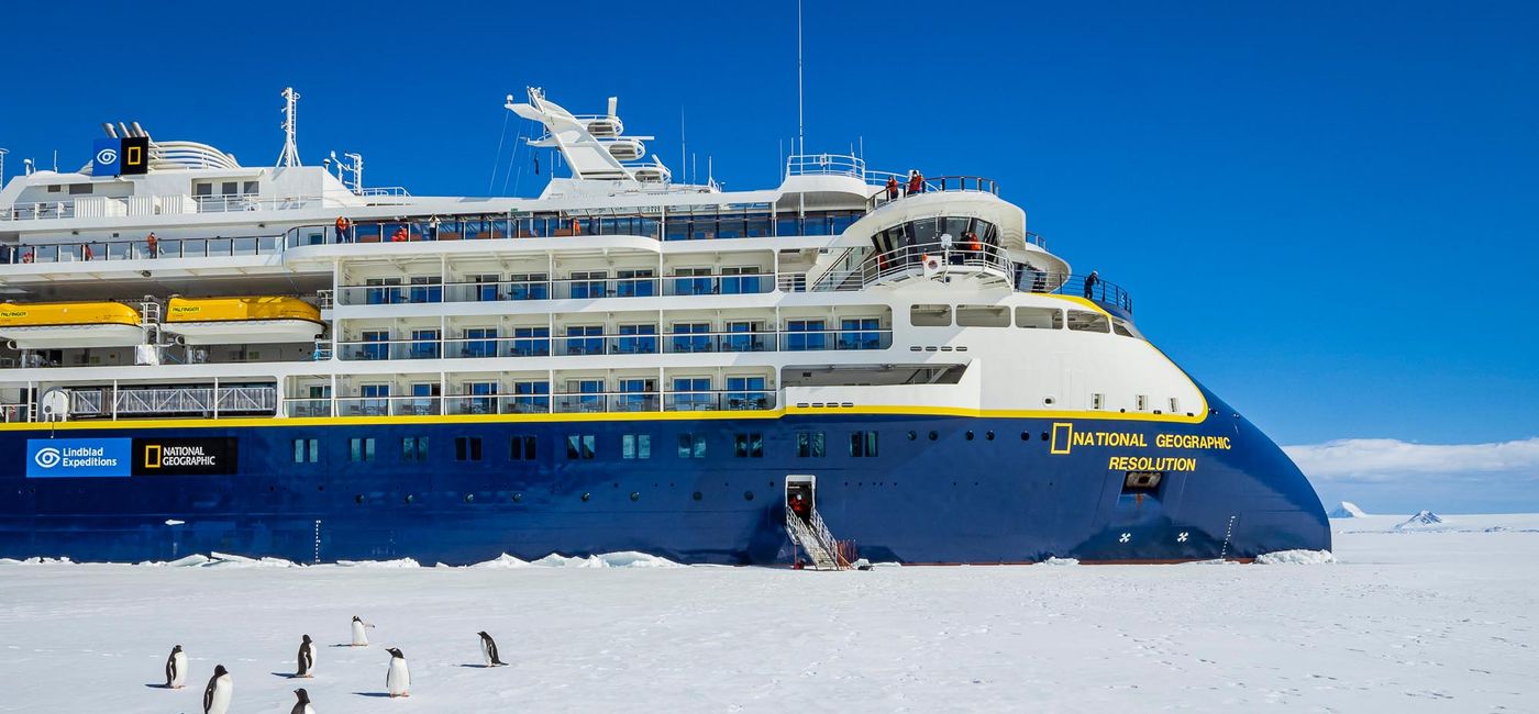 Image: The National Geographic Resolution in Antarctica with penguins. (photo via Ralph Lee Hopkins) (Photo Credit: (photo via Ralph Lee Hopkins))