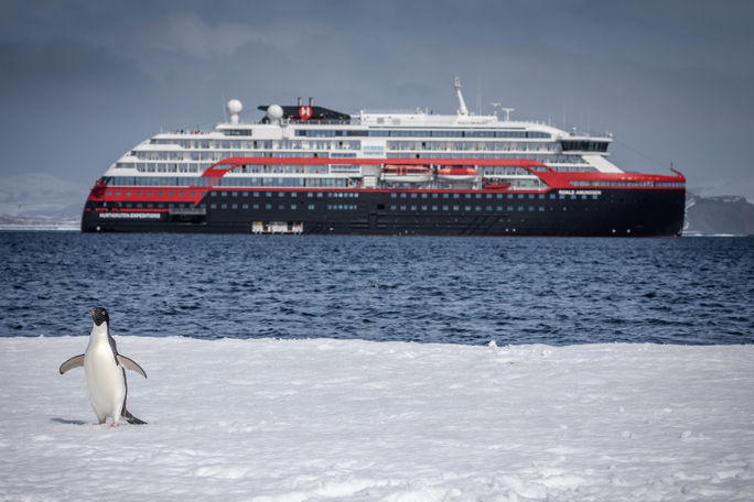 Hurtigruten's MS Roald Amundsen in Duse Bay, Antarctica. 9 Exotic Cruise Itineraries